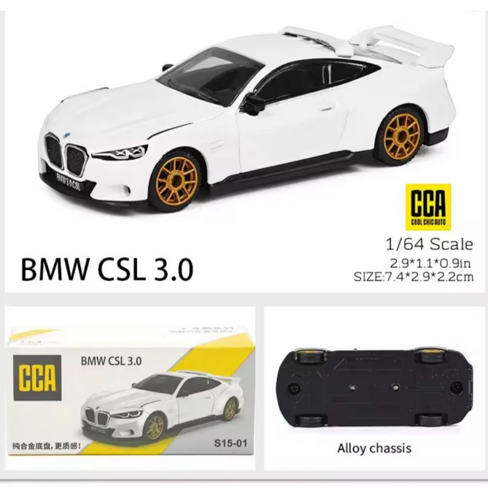 SCALE 1 :64 CCA BMW CSL 3.0 WITH ACRYLIC CASE