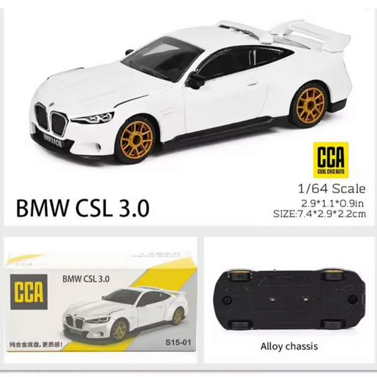 SCALE 1 :64 CCA BMW CSL 3.0 WITH ACRYLIC CASE